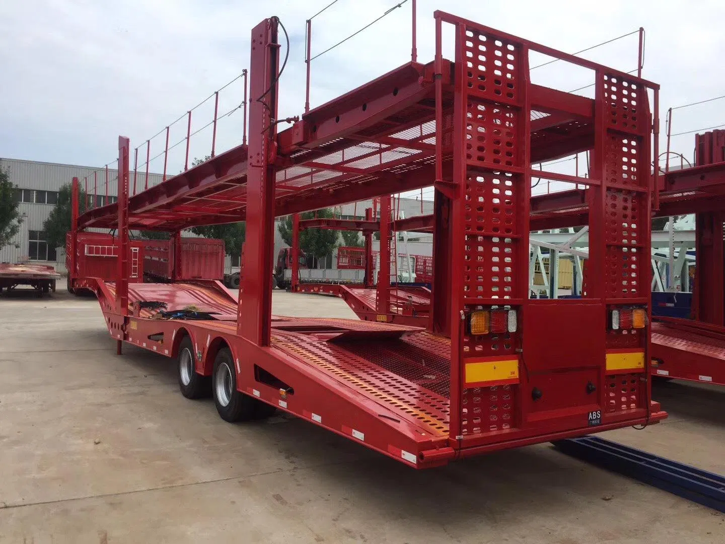 2-Axle-6-8-10-Double-Deck-Vehicle-Car-Carrier-Semi-Trailer-Car-Transport-Truck-Trailer-4 (4) 2 Axle 10 Ton Car Hauling Utility Trailer - Image 1