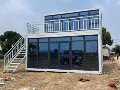 Two Floor Container House Kit Glass Walls