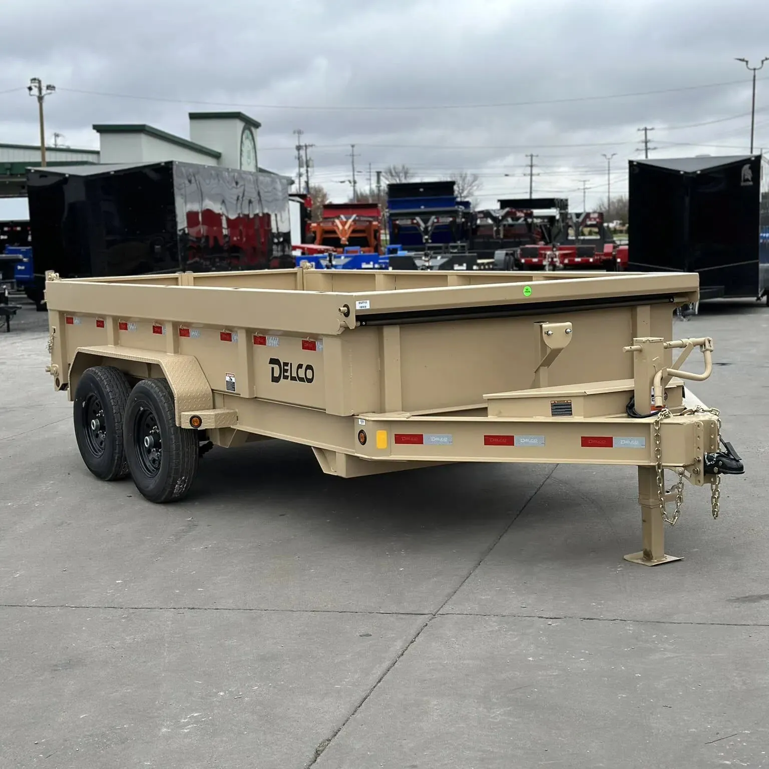 A5dd1e83f95644c489de4a502690736e6E 7×14 7TON Telescopic Dump Trailer with alum wheels - Image 1