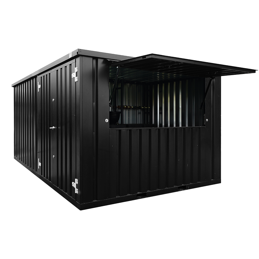 FOCO-BAR-4X3-RAL-9005-2 Flat Pack Container 4×3 Xl Meters Black Ral 9005 - Image 1