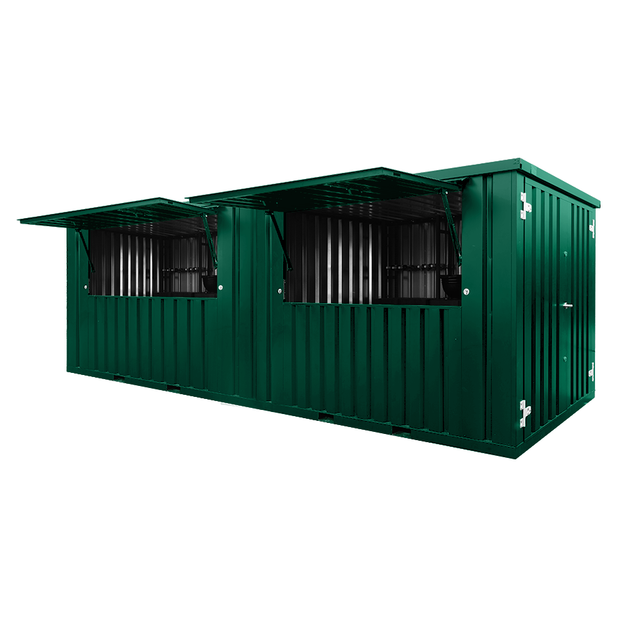 FOCO-BAR-6X2-RAL-6005-2-1 Durable 20 Foot Green Container Bar – Available in All RAL Colors - Image 1