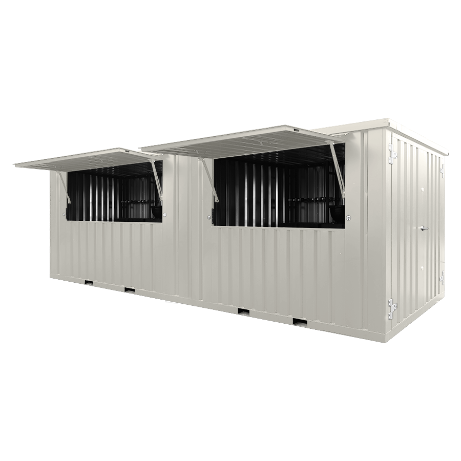 FOCO-BAR-6X2-RAL-9016 20 Foot White Container Bar – Perfect for Bars, Cafes, and Events - Image 1