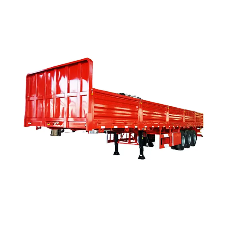 H14474038b4a34d2c9bb48a86e867b4242.png_960x960 3 Axles 40 Foot Container Tray Cargo Semi Trailer with Side Cover - Image 1