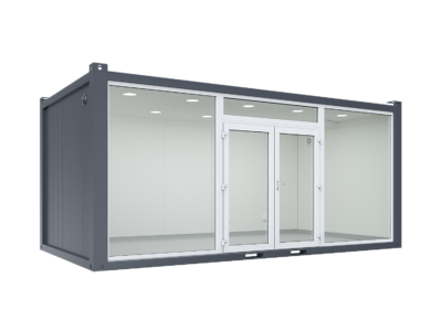 6×3.2m Glass Container, 1 Glass Wall